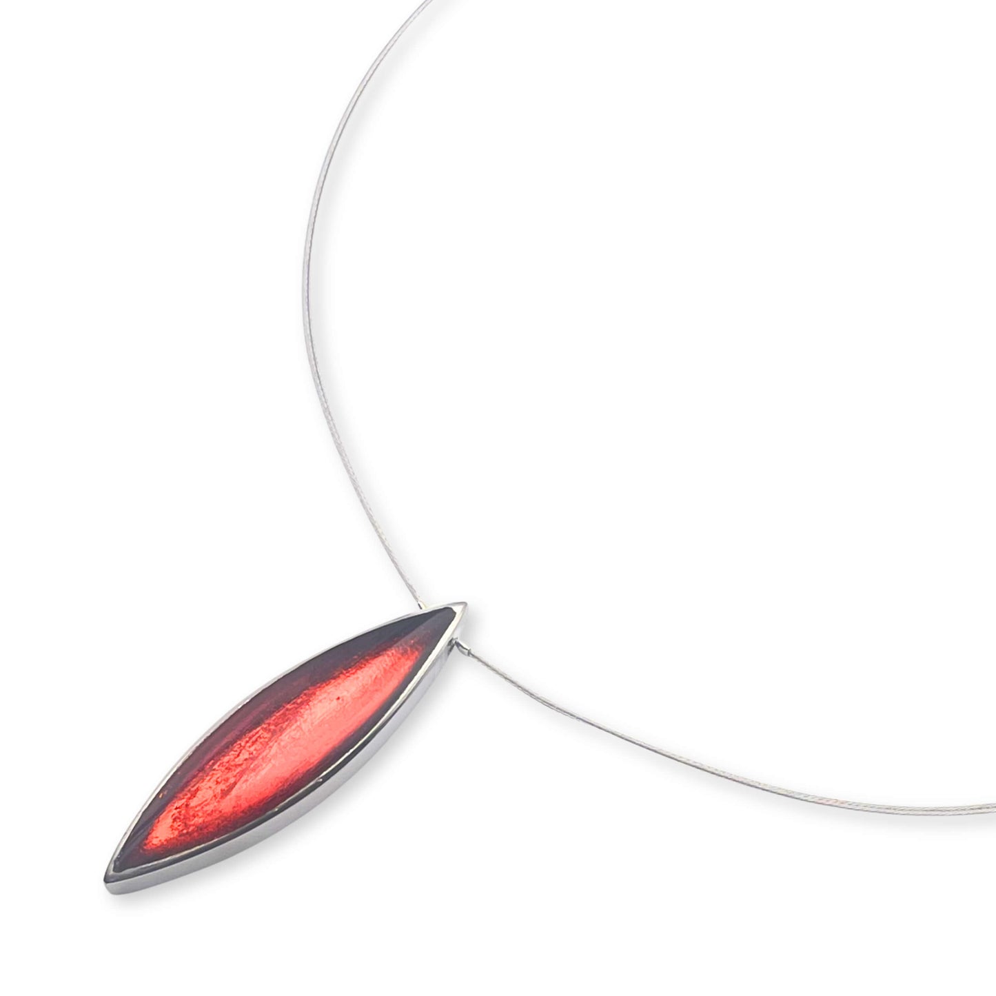 Orange Pewter Petals Single Pendant