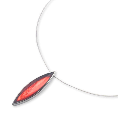 Orange Pewter Petals Single Pendant