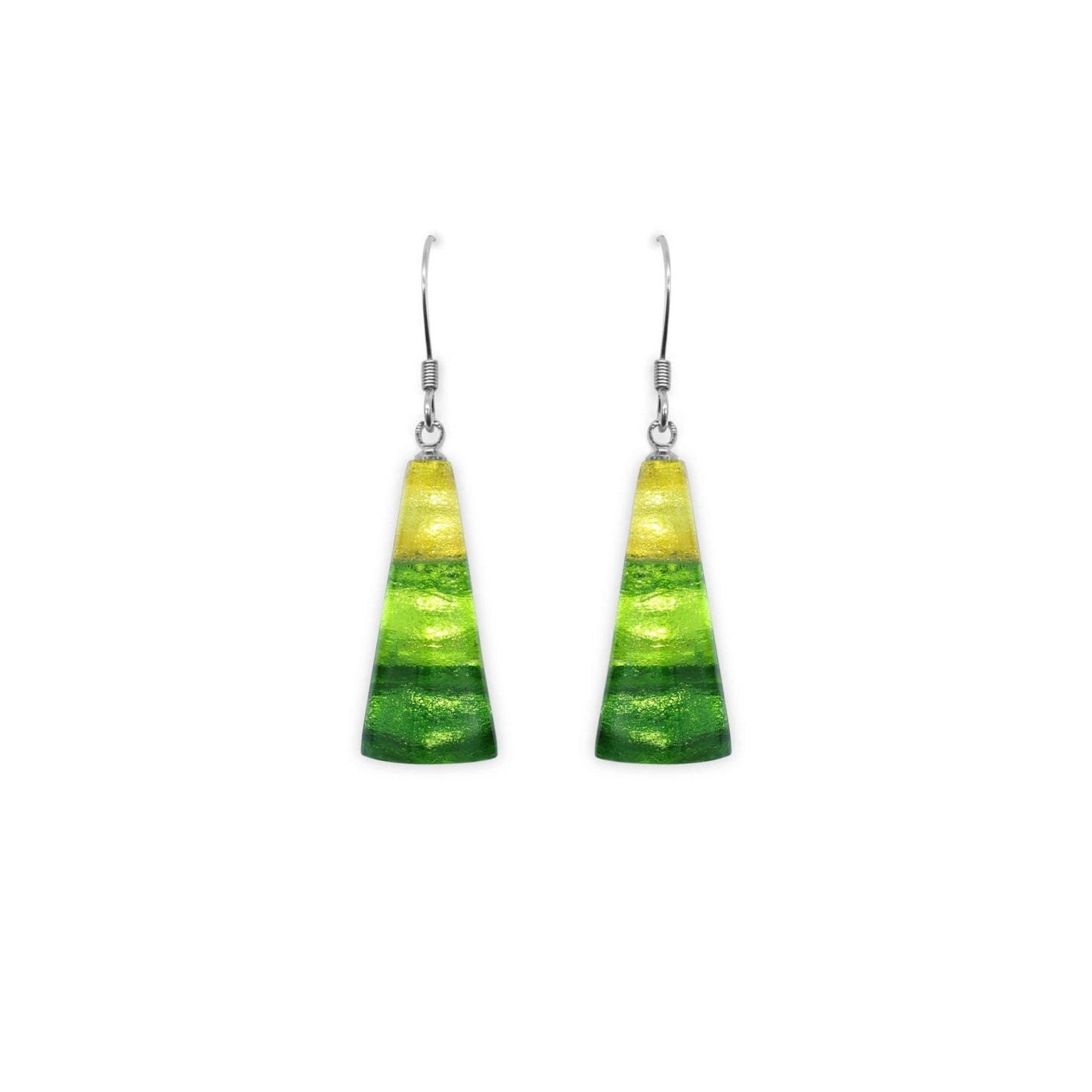 Citrus Deco Triangle Shiny Fish Hook Earrings | The Jewellery Stop