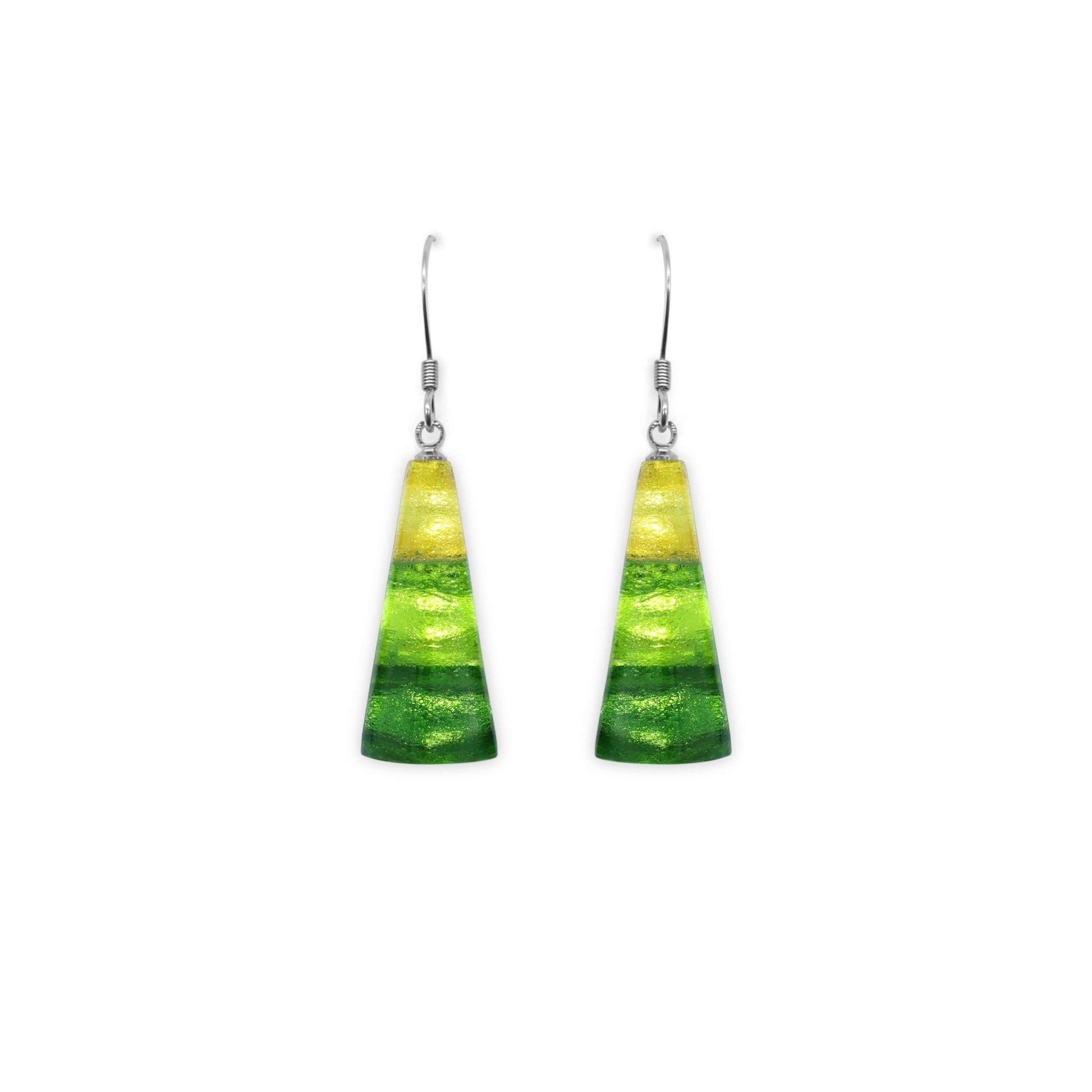 Citrus Deco Triangle Shiny Fish Hook Earrings | The Jewellery Stop