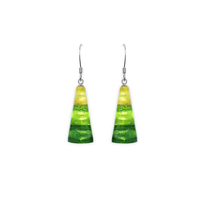 Citrus Deco Triangle Shiny Fish Hook Earrings | The Jewellery Stop