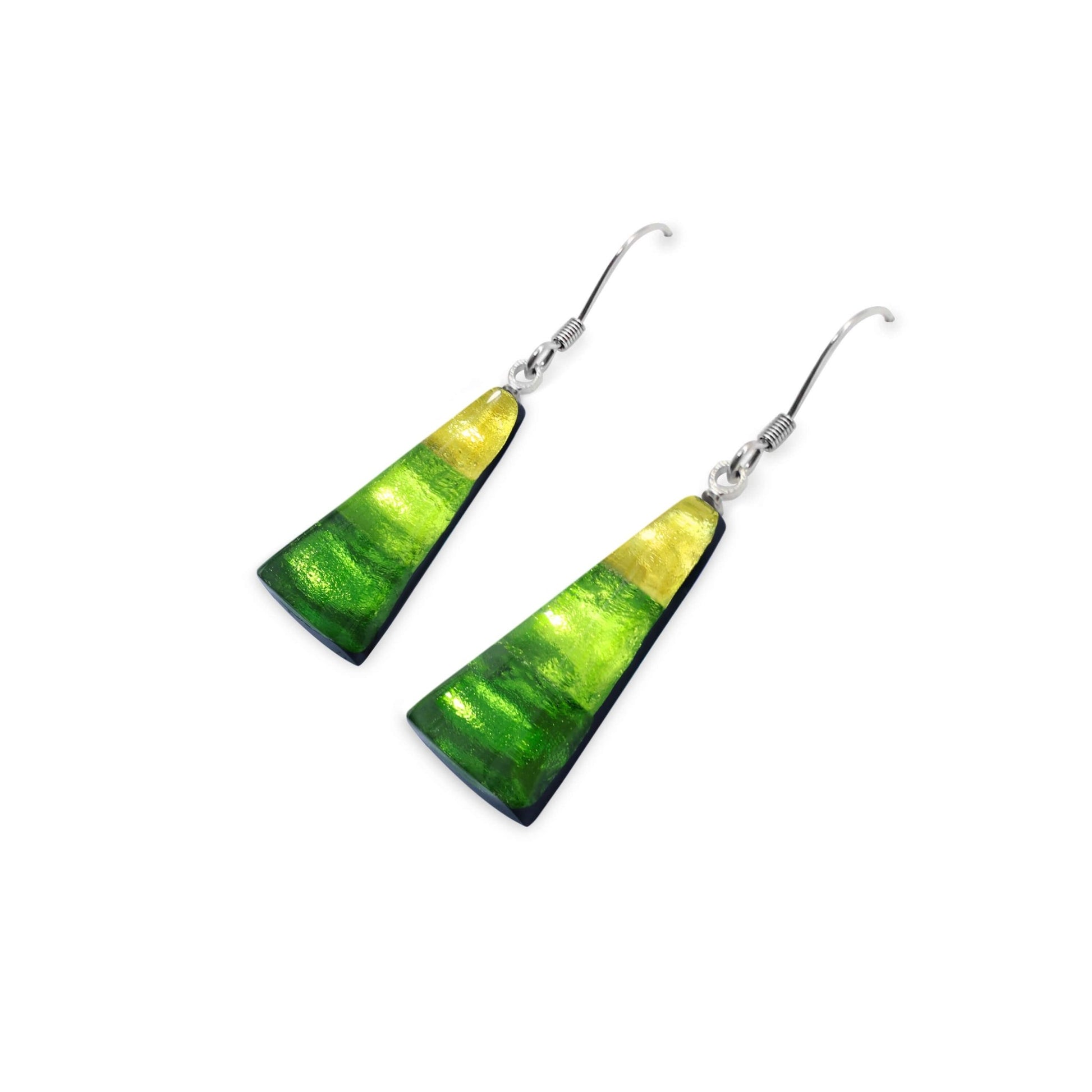Citrus Deco Triangle Shiny Fish Hook Earrings | The Jewellery Stop