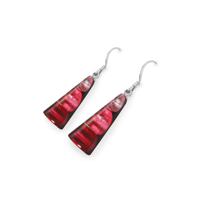 Flamingo Deco Triangle Shiny Fish Hook Earrings | The Jewellery Stop