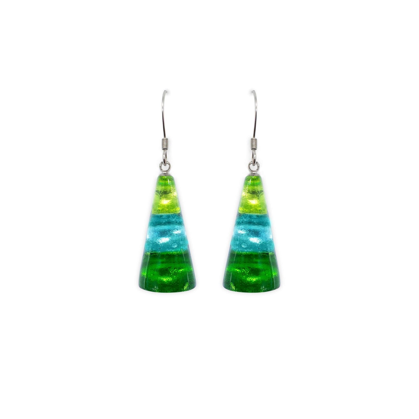 Neptune Deco Triangle Shiny Fish Hook Earrings | The Jewellery Stop