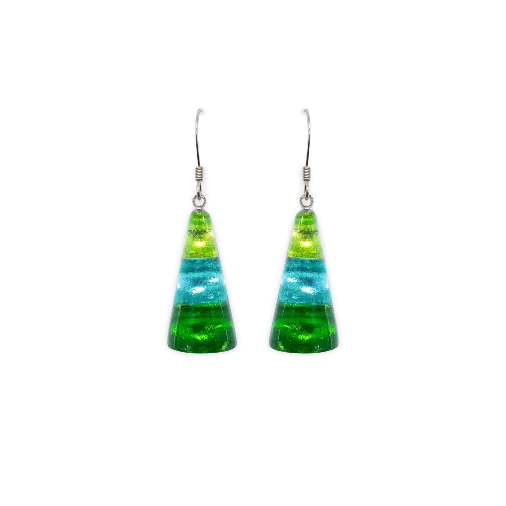 Neptune Deco Triangle Shiny Fish Hook Earrings | The Jewellery Stop