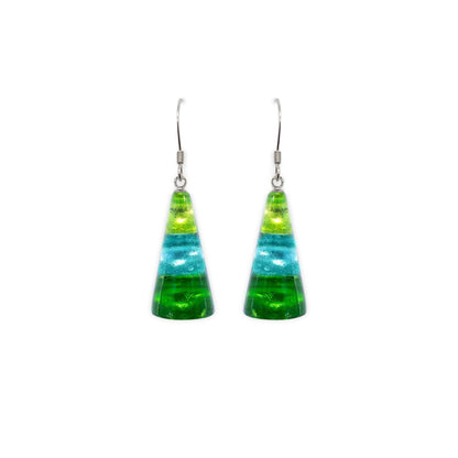 Neptune Deco Triangle Shiny Fish Hook Earrings | The Jewellery Stop