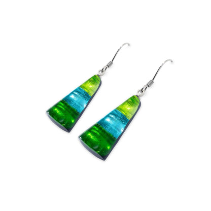 Neptune Deco Triangle Shiny Fish Hook Earrings | The Jewellery Stop