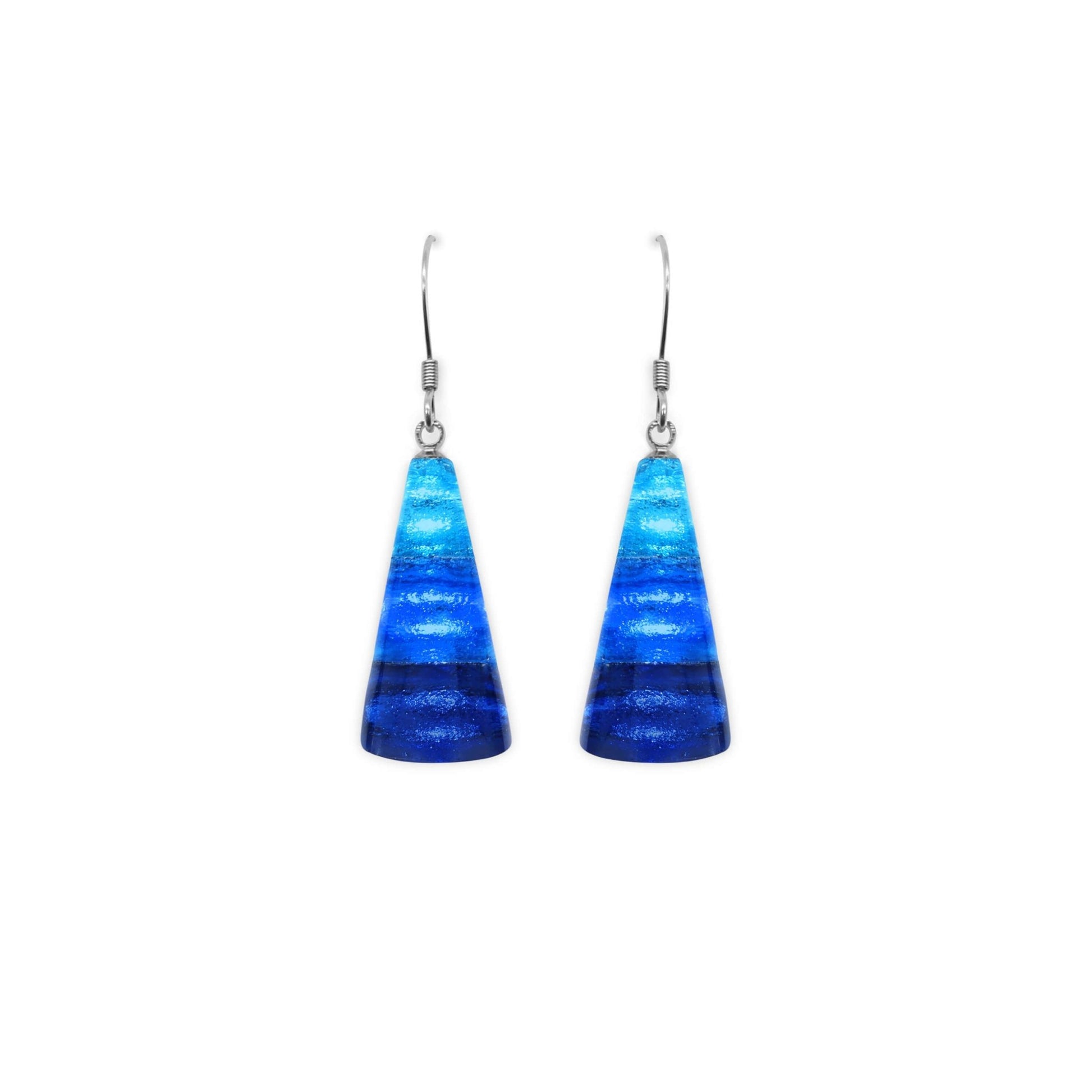 Ocean Deco Triangle Shiny Fish Hook Earrings | The Jewellery Stop
