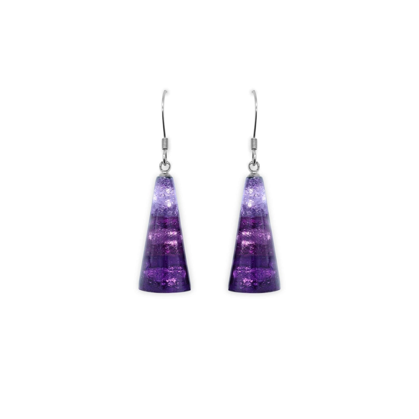 Sweetpea Deco Triangle Shiny Fish Hook Earrings | The Jewellery Stop