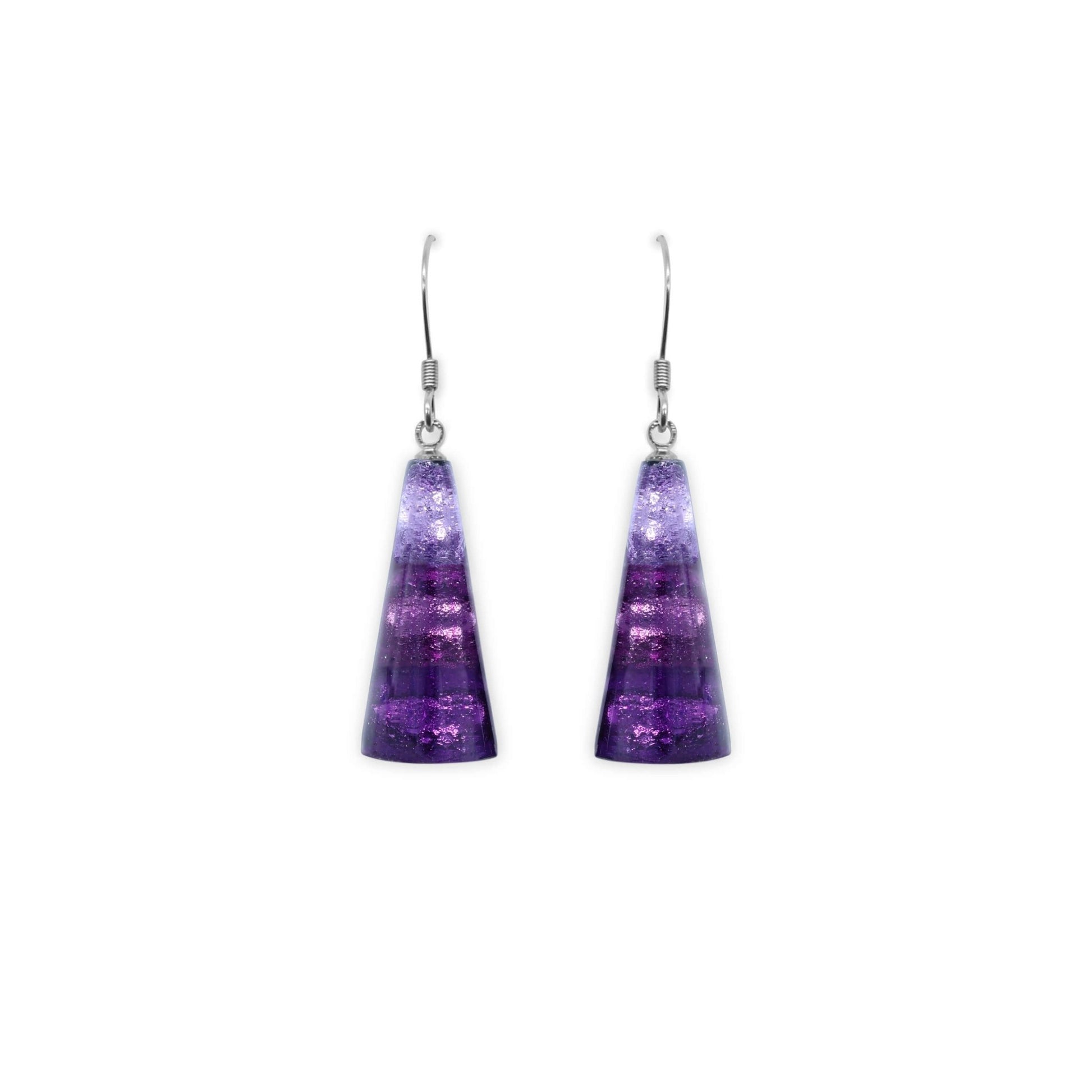 Sweetpea Deco Triangle Shiny Fish Hook Earrings | The Jewellery Stop