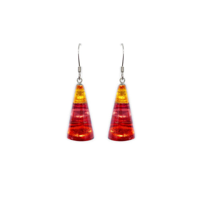 Terracotta Deco Triangle Shiny Fish Hook Earrings | The Jewellery Stop