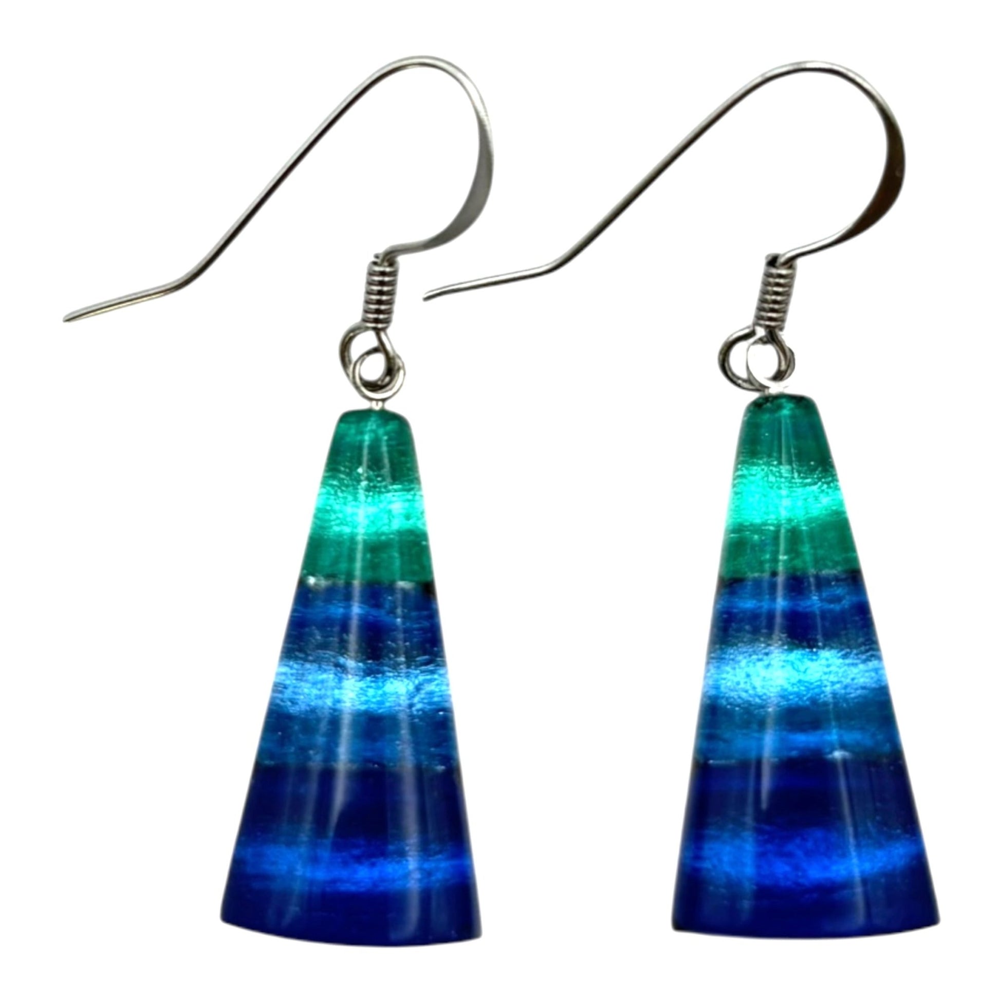 Crystal Deco Triangle Shiny Fish Hook Earrings | The Jewellery Stop