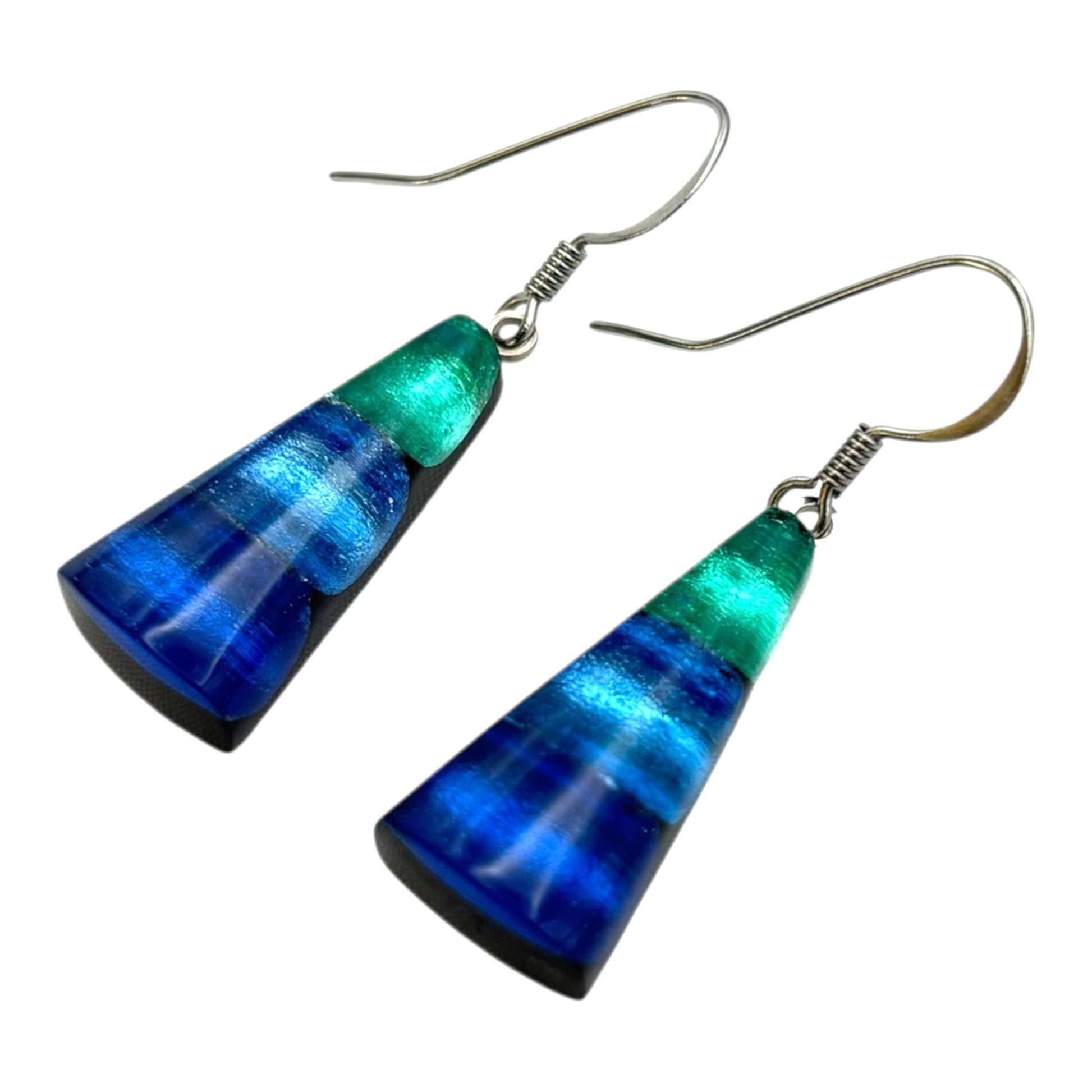 Crystal Deco Triangle Shiny Fish Hook Earrings | The Jewellery Stop