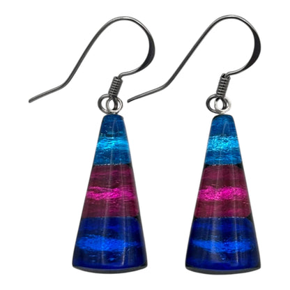 Paradise Deco Triangle Shiny Fish Hook Earrings