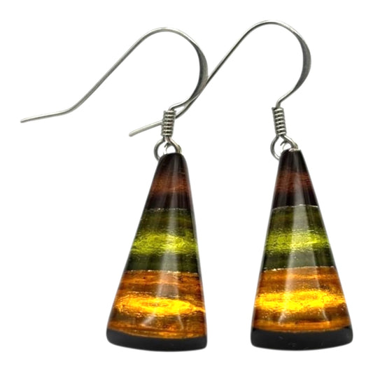 Pistachio Deco Triangle Shiny Fish Hook Earrings | The Jewellery Stop