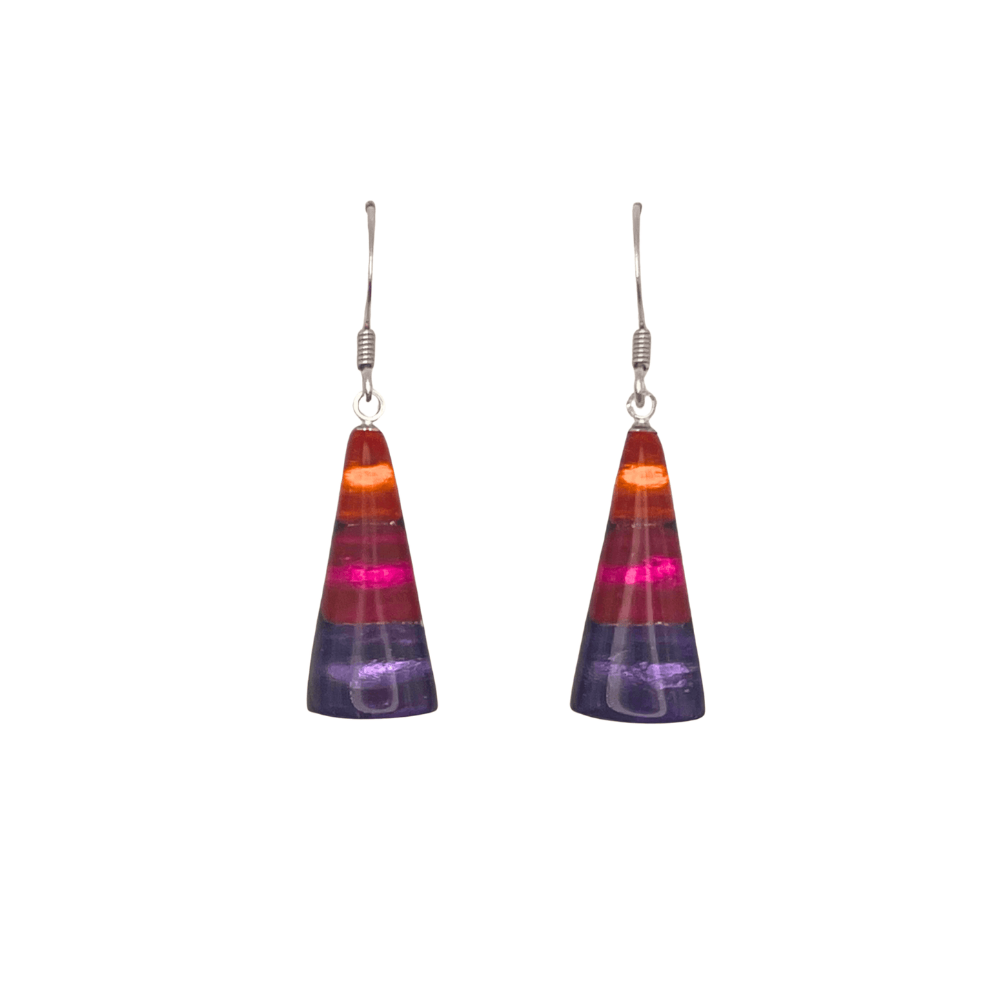Sherbet Deco Triangle Shiny Fish Hook Earrings | The Jewellery Stop
