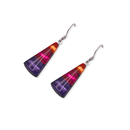 Sherbet Deco Triangle Shiny Fish Hook Earrings | The Jewellery Stop