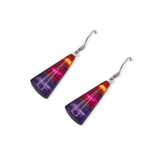 Sherbet Deco Triangle Shiny Fish Hook Earrings | The Jewellery Stop