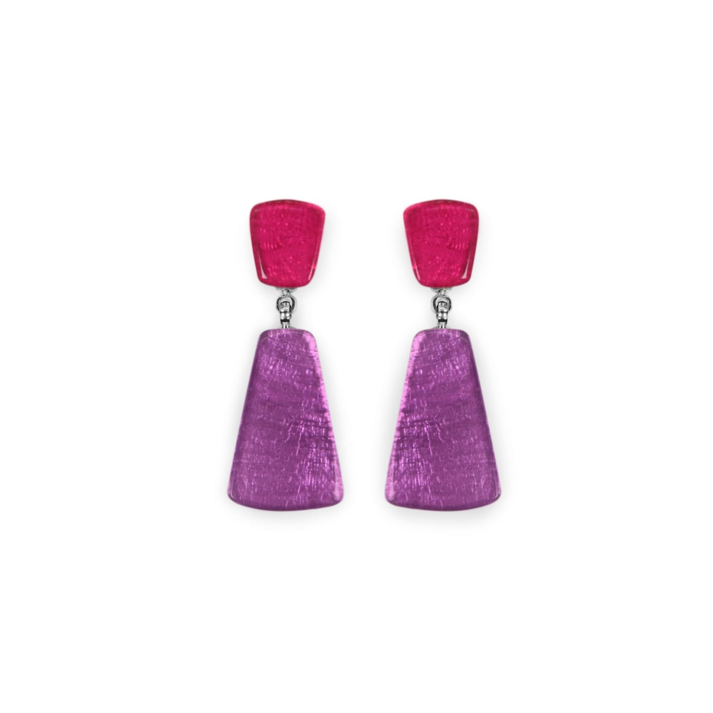 Rainbow Empress Shiny Double Drop Stud Earrings | The Jewellery Stop