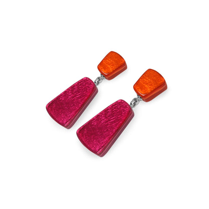 St Tropez Empress Shiny Double Drop Stud Earrings | The Jewellery Stop