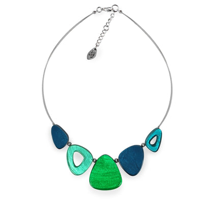 Verdigris Triangle Eclectic Shiny Necklace | The Jewellery Stop