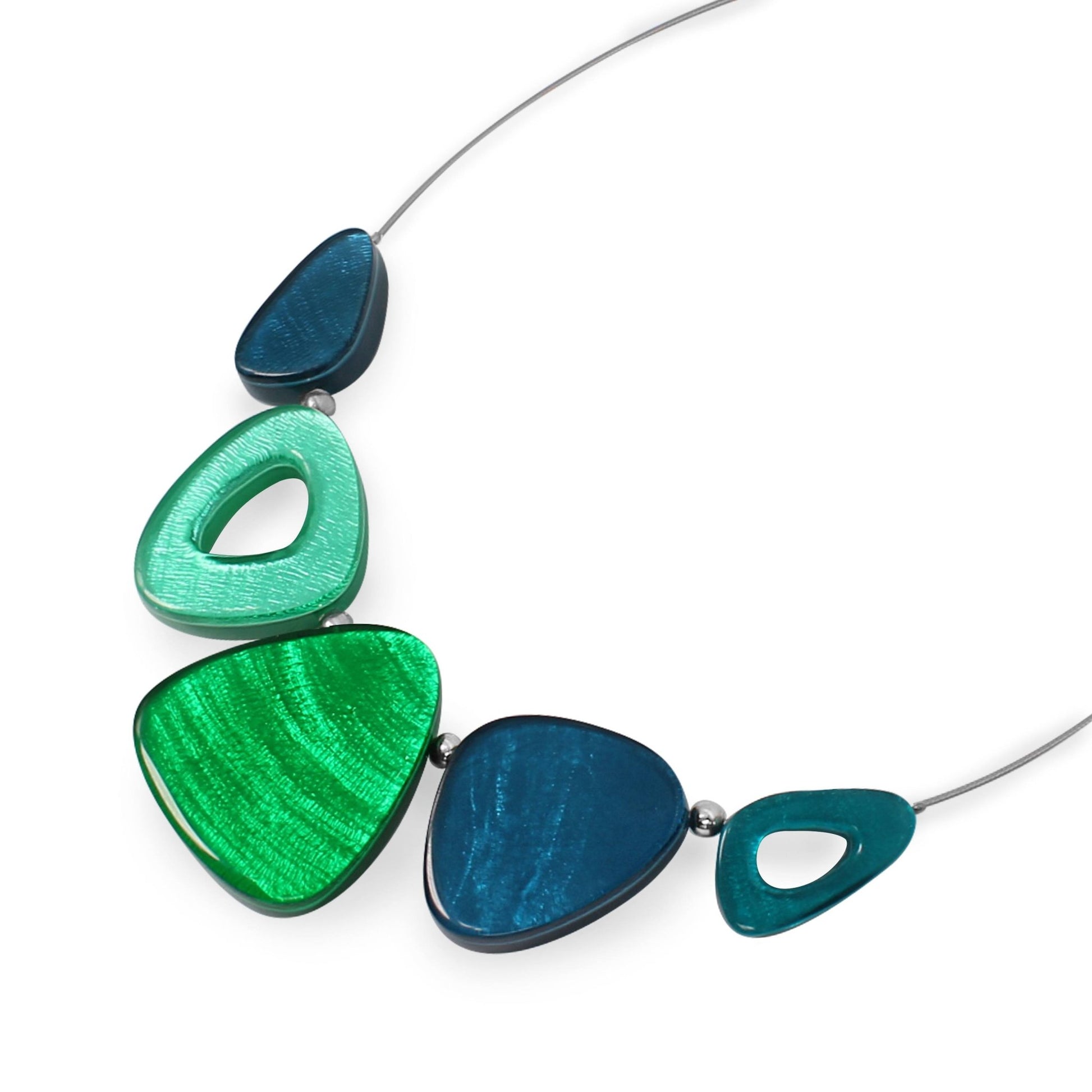 Verdigris Triangle Eclectic Shiny Necklace | The Jewellery Stop