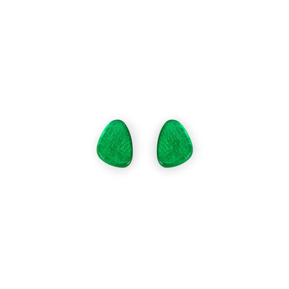 Verdigris Triangle Eclectic Shiny Stud Earrings | The Jewellery Stop