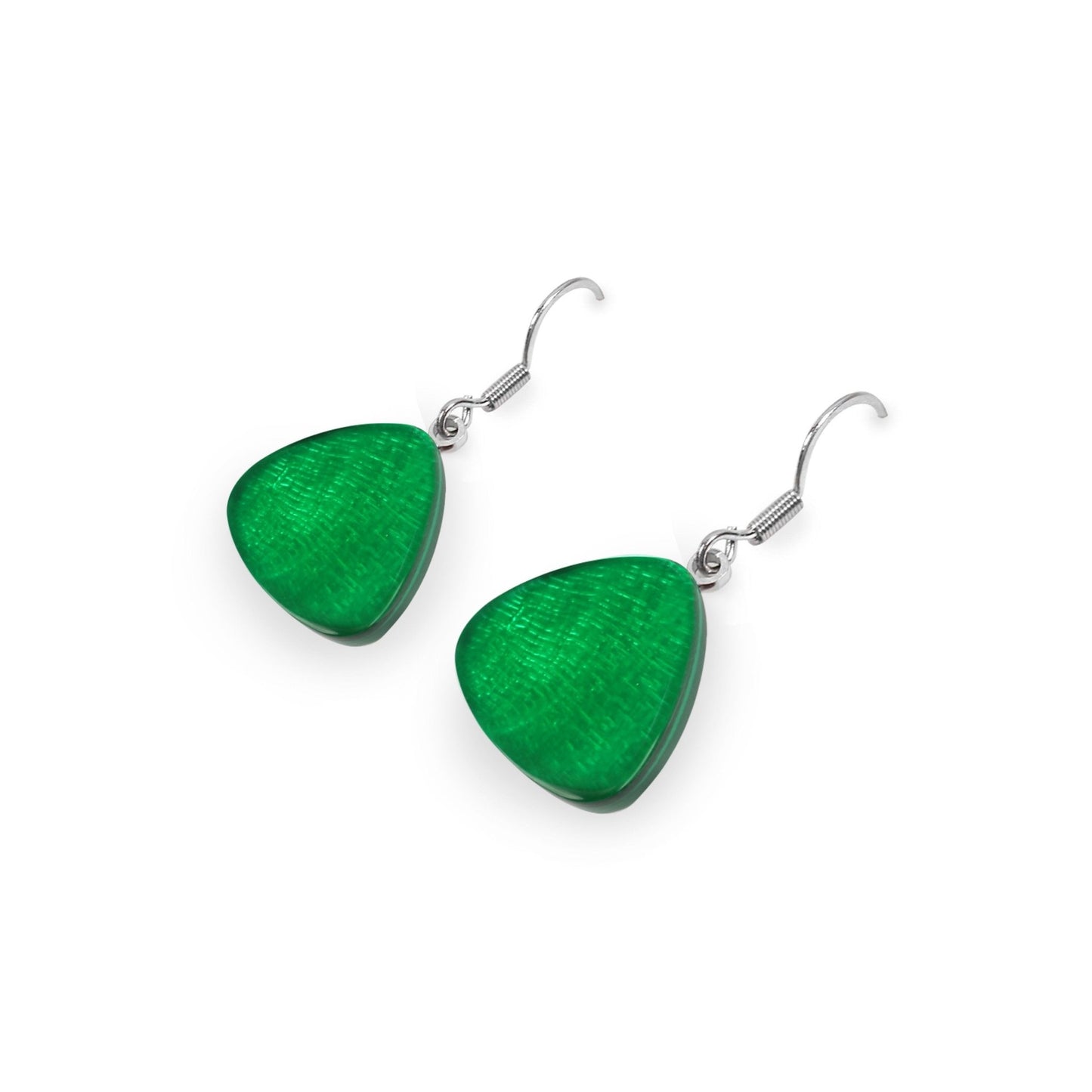 Verdigris Triangle Eclectic Shiny Fish Hook Earrings | The Jewellery Stop