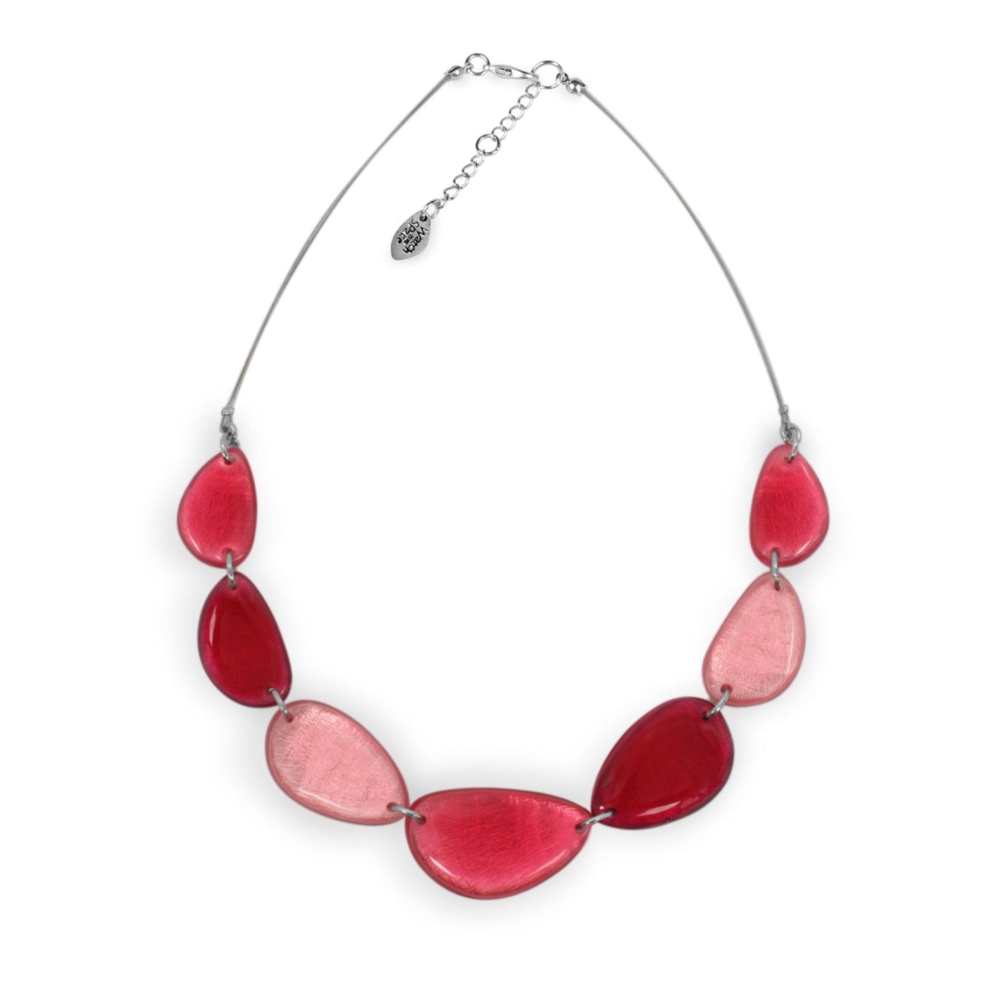 Flamingo Pebble Triangle Shiny Necklace | The Jewellery Stop