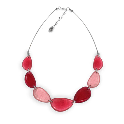 Flamingo Pebble Triangle Shiny Necklace | The Jewellery Stop