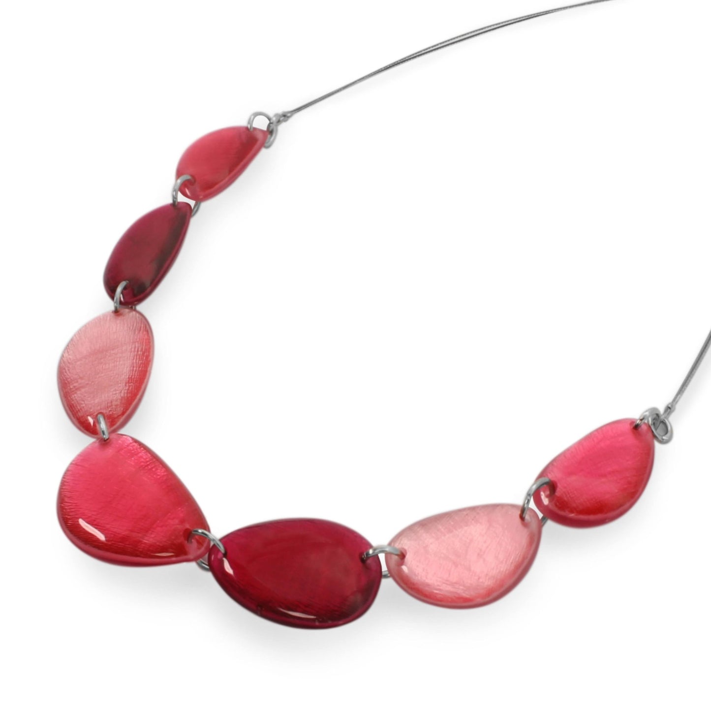 Flamingo Pebble Triangle Shiny Necklace | The Jewellery Stop