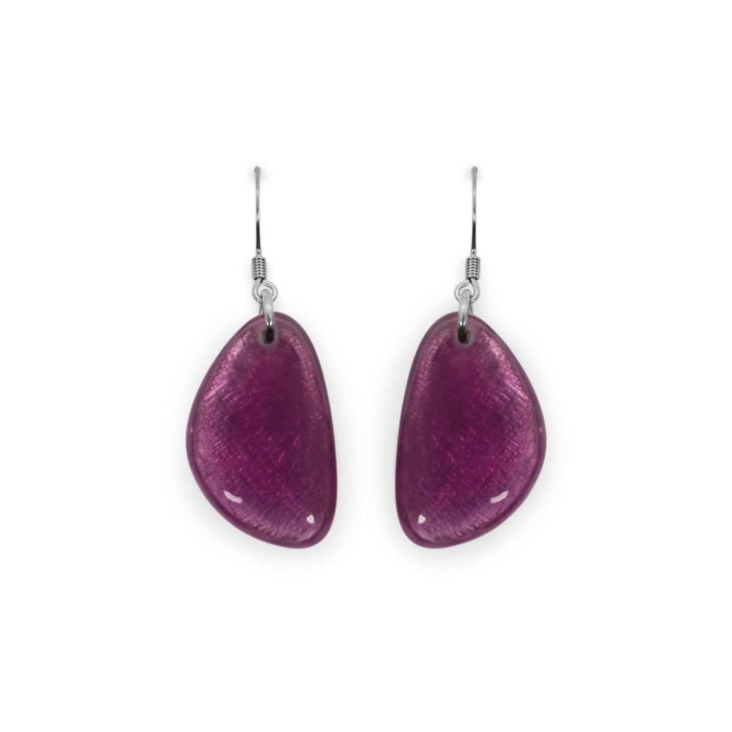Rainbow Pebble Triangle Shiny Fish Hook Earrings | The Jewellery Stop