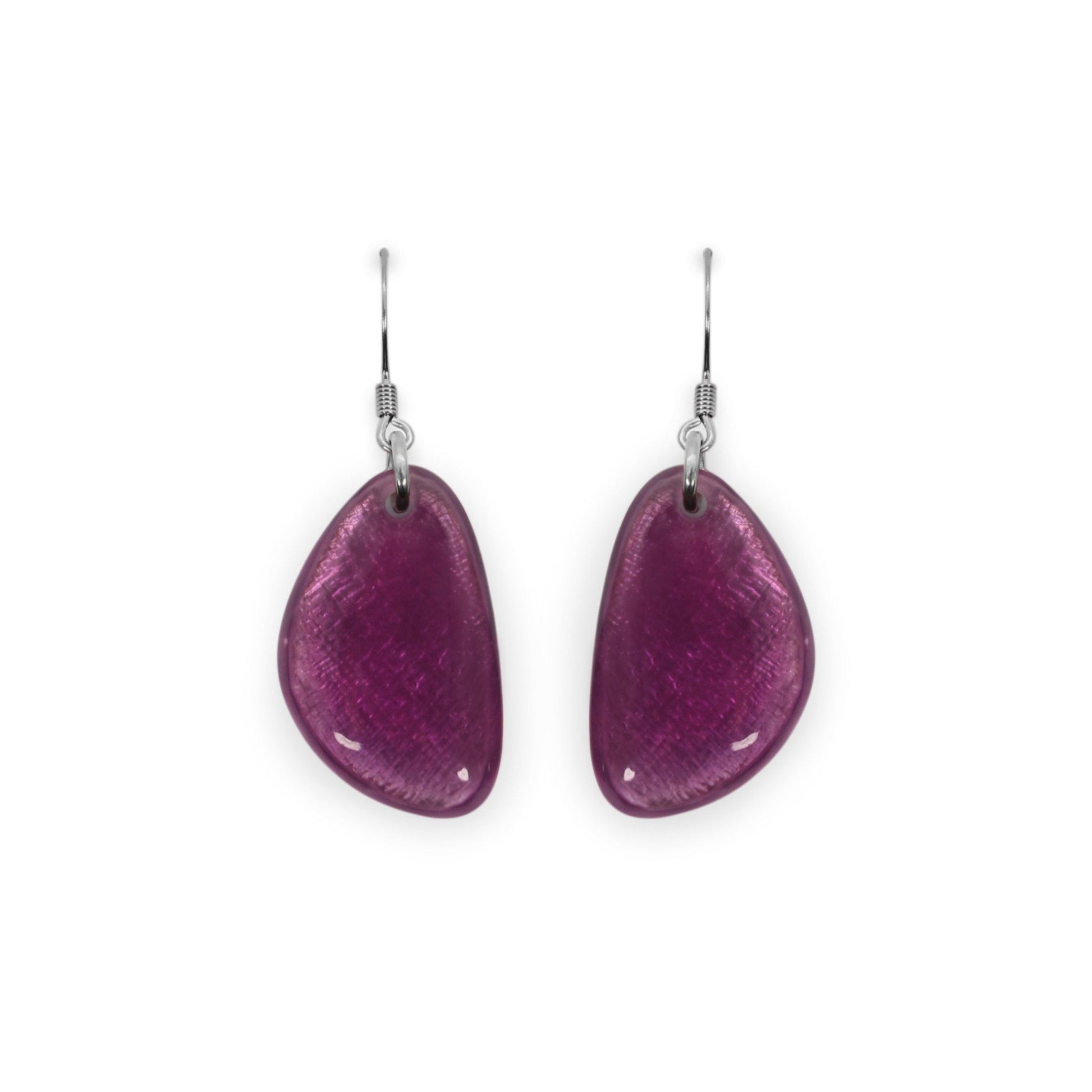 Rainbow Pebble Triangle Shiny Fish Hook Earrings | The Jewellery Stop