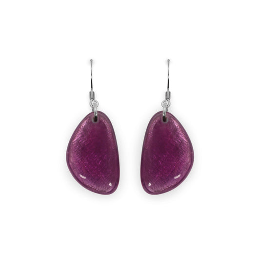 Rainbow Pebble Triangle Shiny Fish Hook Earrings | The Jewellery Stop