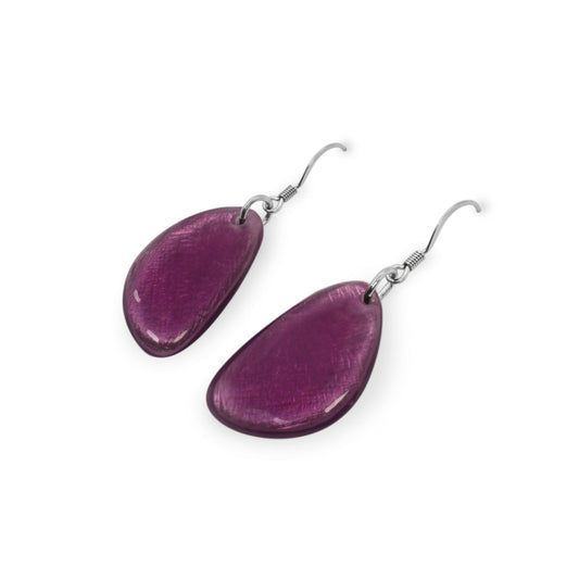 Rainbow Pebble Triangle Shiny Fish Hook Earrings | The Jewellery Stop