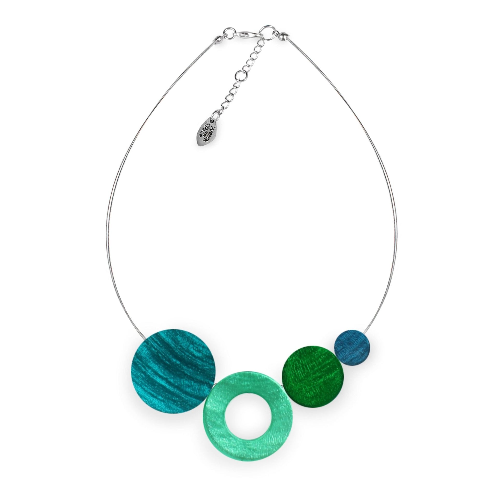 Verdigris Eclectic Shell Circles Shiny Necklace | The Jewellery Stop