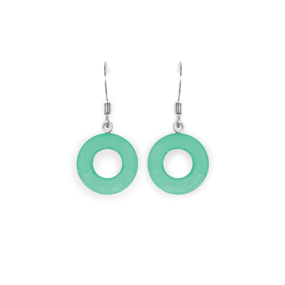 Verdigris Eclectic Shell Circles Shiny Fish Hook Earrings | The Jewellery Stop