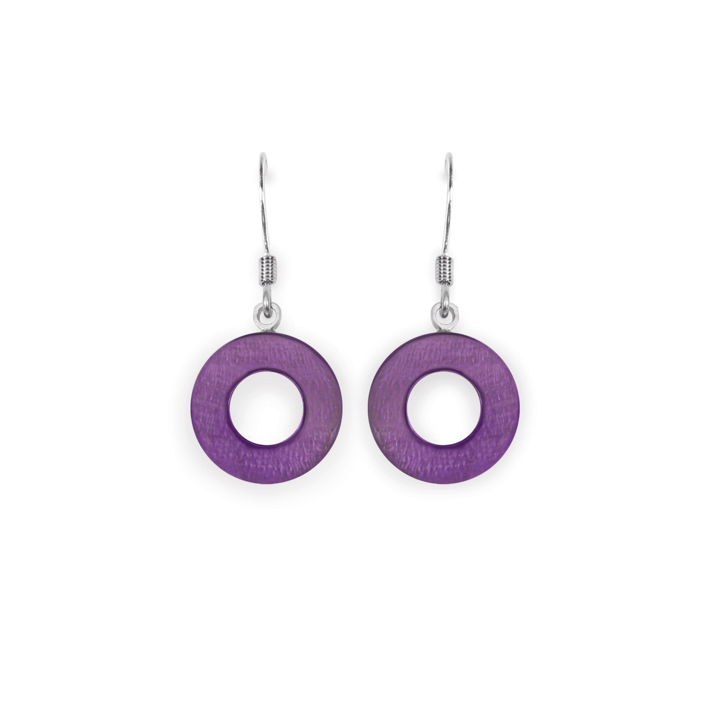 Peacock Eclectic Shell Circles Shiny Fish Hook Earrings | The Jewellery Stop