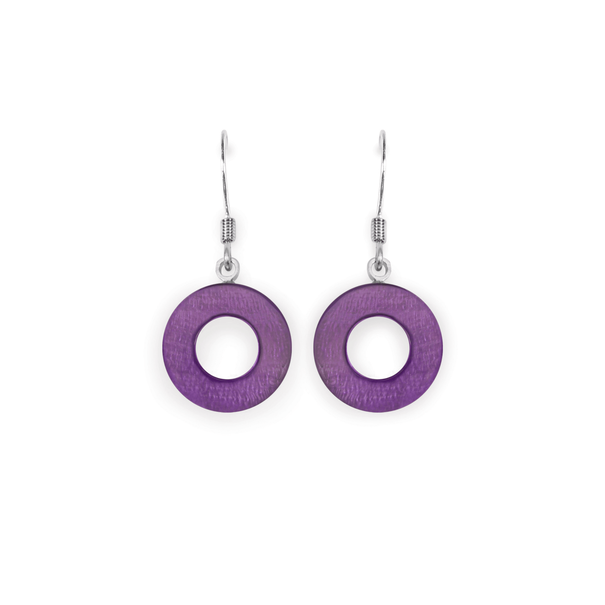 Peacock Eclectic Shell Circles Shiny Fish Hook Earrings | The Jewellery Stop