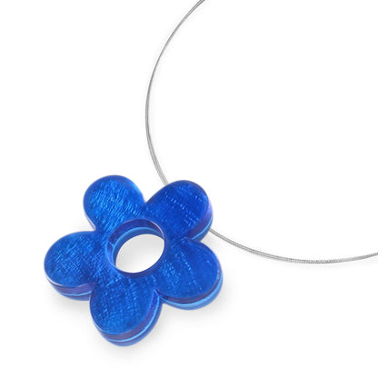 Azure Donut Shell Flower Shiny Pendant | The Jewellery Stop