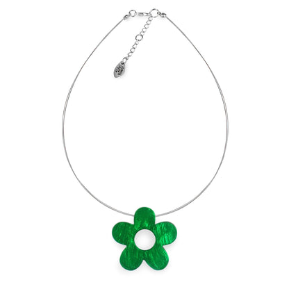 Emerald Donut Shell Flower Shiny Pendant | The Jewellery Stop