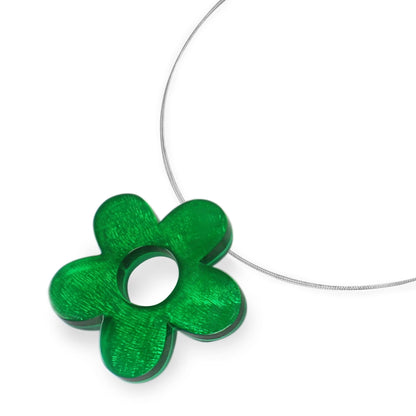Emerald Donut Shell Flower Shiny Pendant | The Jewellery Stop