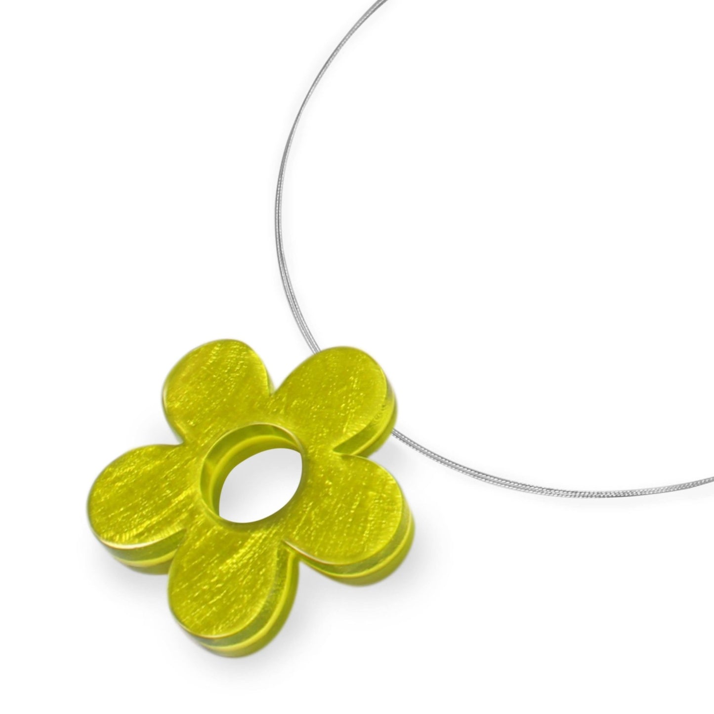 Lime Donut Shell Flower Shiny Pendant | The Jewellery Stop