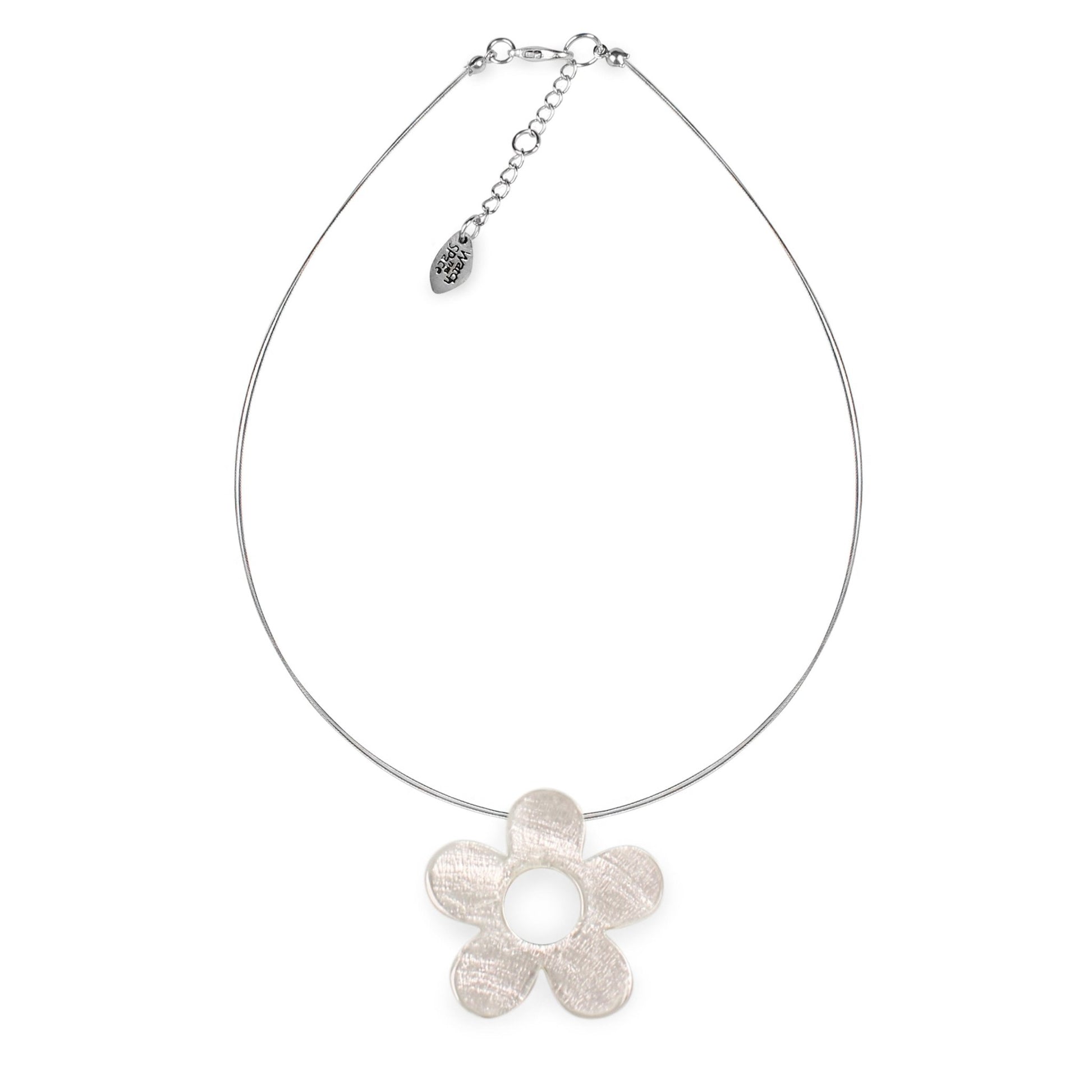 White Donut Shell Flower Shiny Pendant | The Jewellery Stop