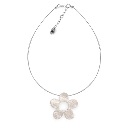 White Donut Shell Flower Shiny Pendant | The Jewellery Stop