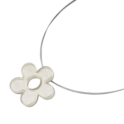 White Donut Shell Flower Shiny Pendant | The Jewellery Stop