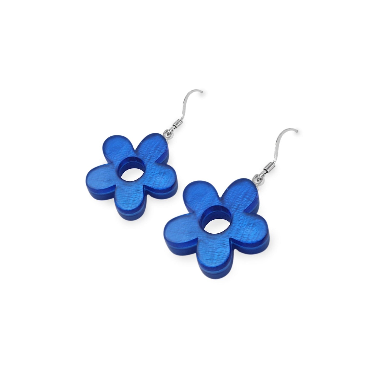 Azure Donut Shell Flower Fish Hook Earrings | The Jewellery Stop