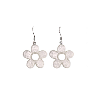 White Donut Shell Flower Fish Hook Earrings | The Jewellery Stop
