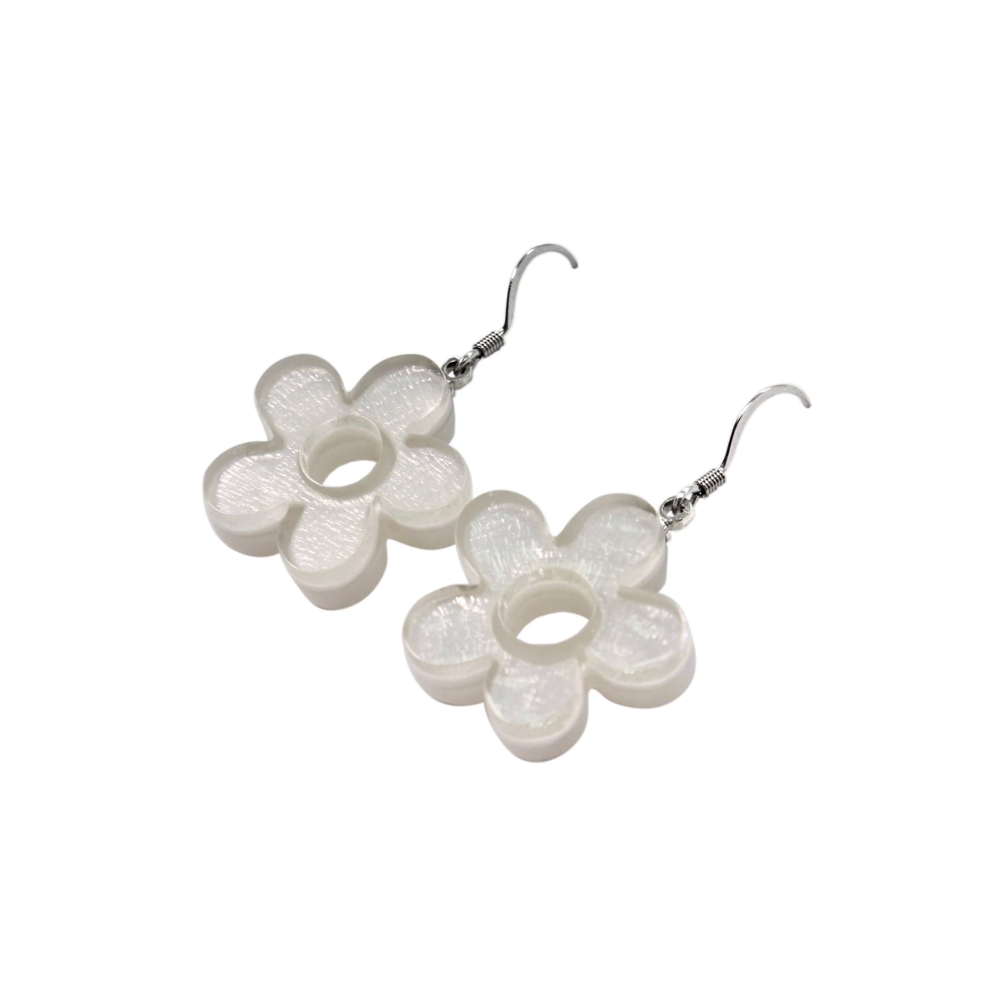 White Donut Shell Flower Fish Hook Earrings | The Jewellery Stop