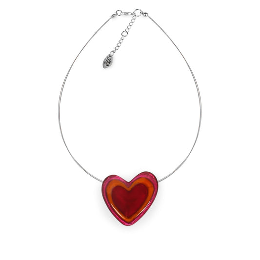 St Tropez Heart Resin Pebble Shiny Pendant | The Jewellery Stop